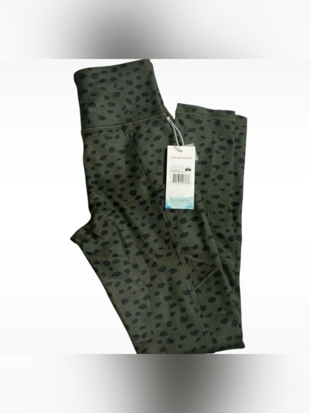 Balance collection green leopard print leggings XS NWT